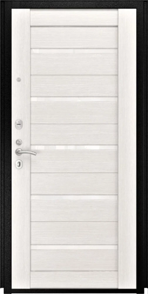 Входная дверь ДвериПРО Модель L-47 СБ-1 (лак. белое, 16мм, беленый дуб) DPRO196021 внутренняя сторона