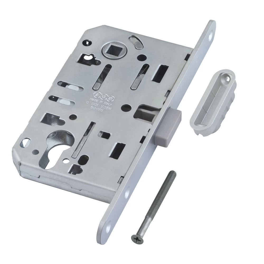 Фото B06103.50.34.640 Корпус врезного замка магнитный под цил. (мат.хром) MEDIANA POLARIS с отв.пл.(скин)