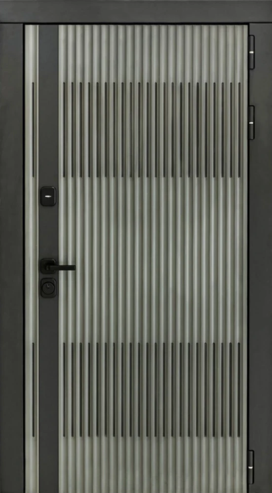 Входная дверь ДвериПРО Элфи СБ-1 (ст. белое, 16мм, Беленый дуб) DPRO226380 внешняя сторона