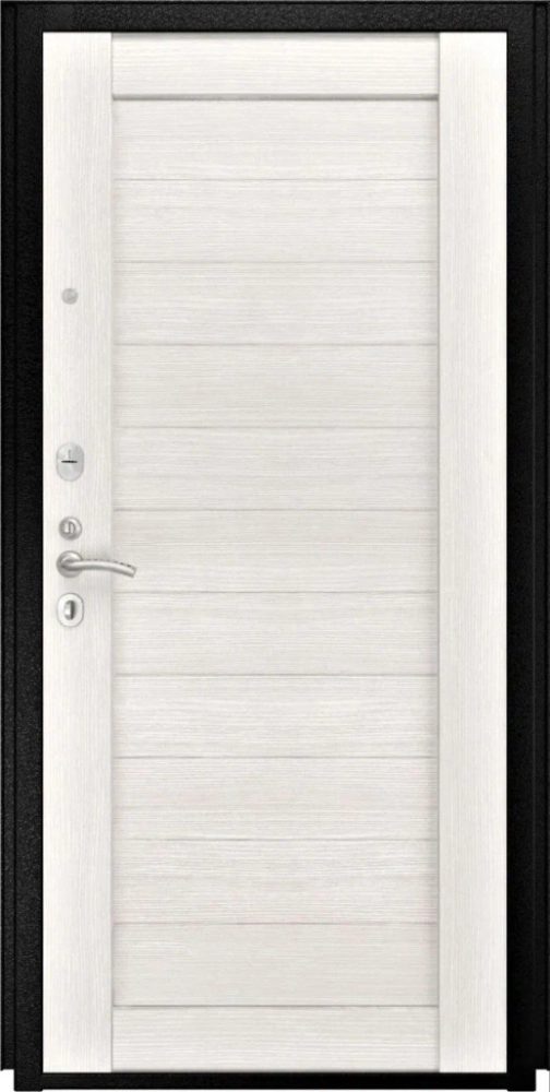 Входная дверь ДвериПРО L-Термо серебро СБ-3 листв. бел. (21 беленый дуб) DPRO195724 внутренняя сторона